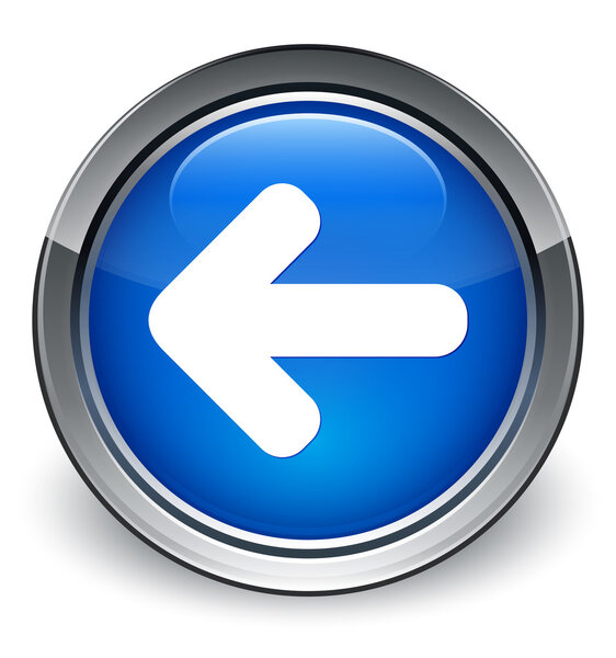 Go back arrow icon glossy blue button