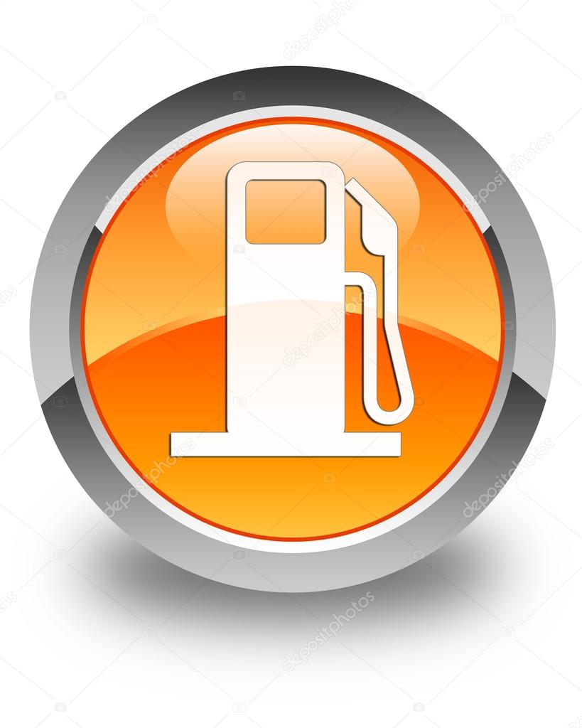 Fuel dispenser icon glossy orange round button