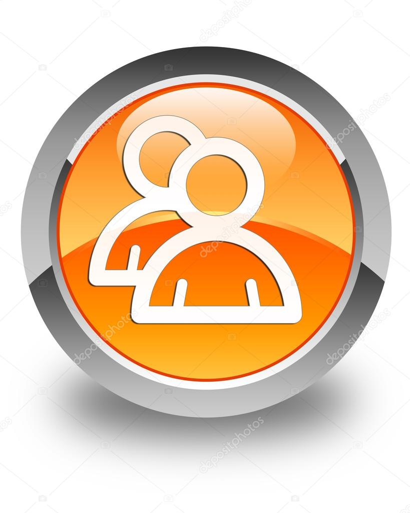 Group icon glossy orange round button