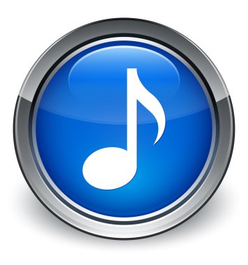Müzik simgesi parlak mavi düğme