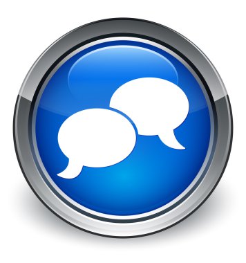 Sohbet simgesi parlak mavi düğme