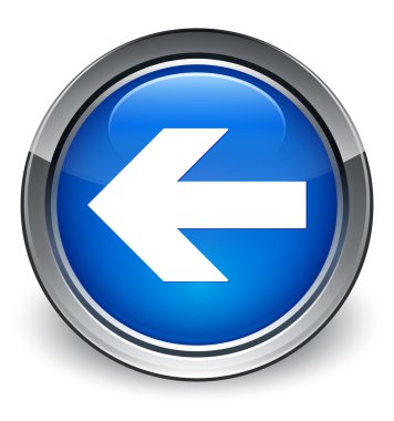 Geri ok simgesi parlak mavi düğme