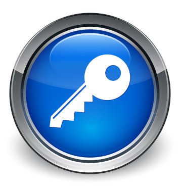 Anahtar simgesi parlak mavi düğme