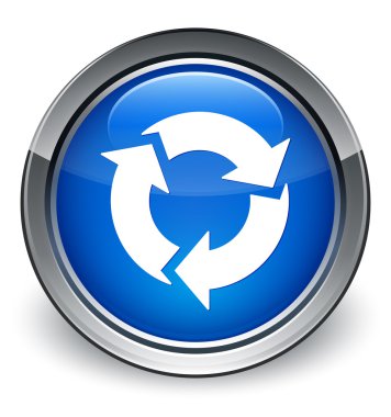 Kutsal kişilerin resmi parlak mavi düğme Yenile