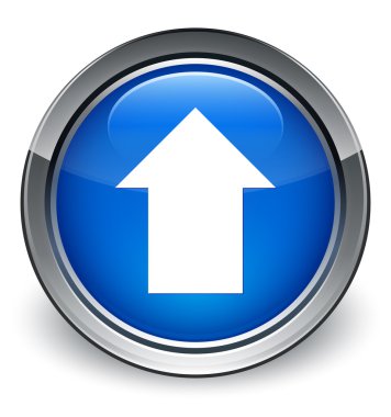 Upload (yukarı ok) kutsal kişilerin resmi parlak mavi düğme