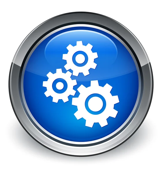 Process (gears ) icon glossy blue button — Stock Photo, Image
