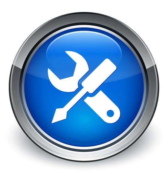 Nastavení ikony lesklé modré tlačítko — Stock fotografie