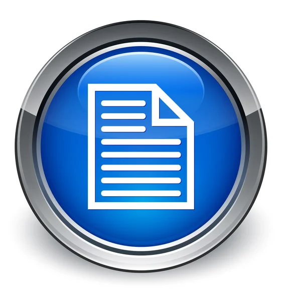 Icono del documento botón azul brillante — Foto de Stock