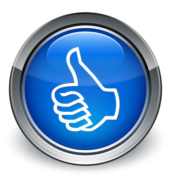 Like icon glossy blue button — Stock Photo, Image