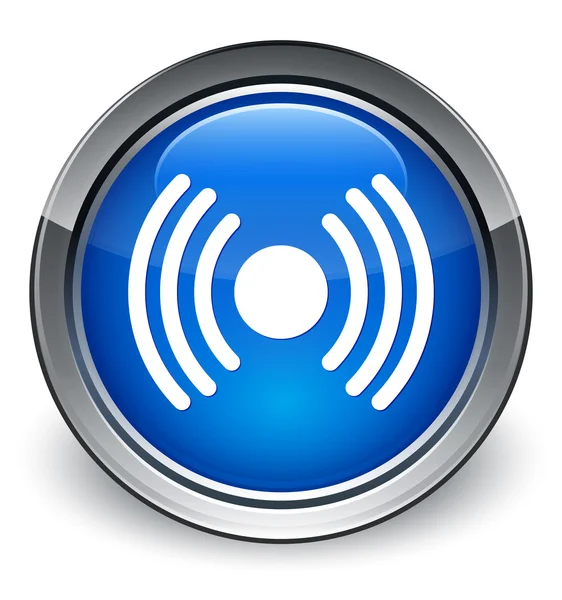 Network icon glossy blue button — Stock Photo, Image