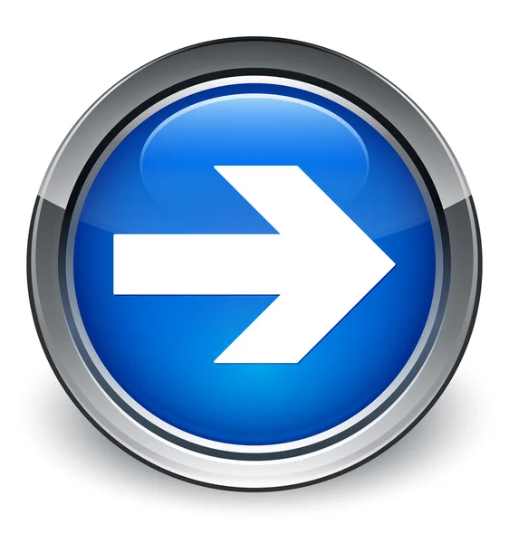 Siguiente icono de flecha brillante botón azul — Foto de Stock
