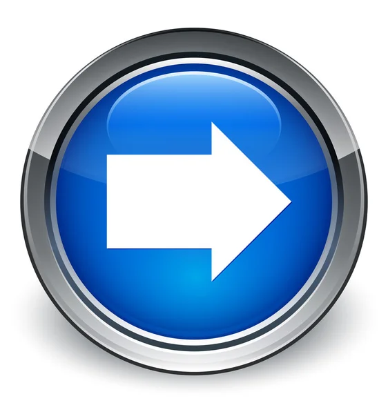 Volgende pijl pictogram glanzende blauwe knop — Stockfoto