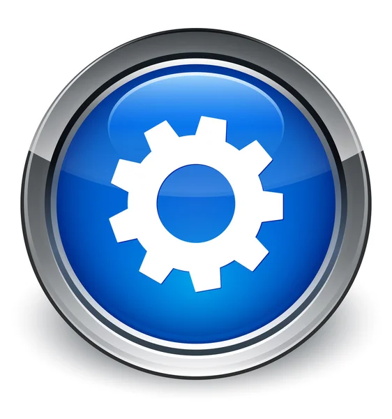 Processo ícone azul brilhante botão — Fotografia de Stock