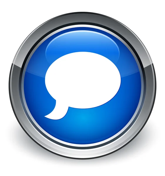 Значок розмовного бульбашка глянцева синя кнопка — стокове фото