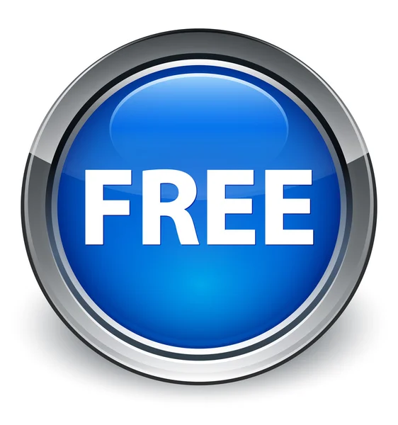 Free icon glossy blue button — Stock Photo, Image