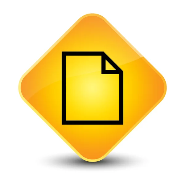 Ícone de página em branco botão amarelo — Fotografia de Stock