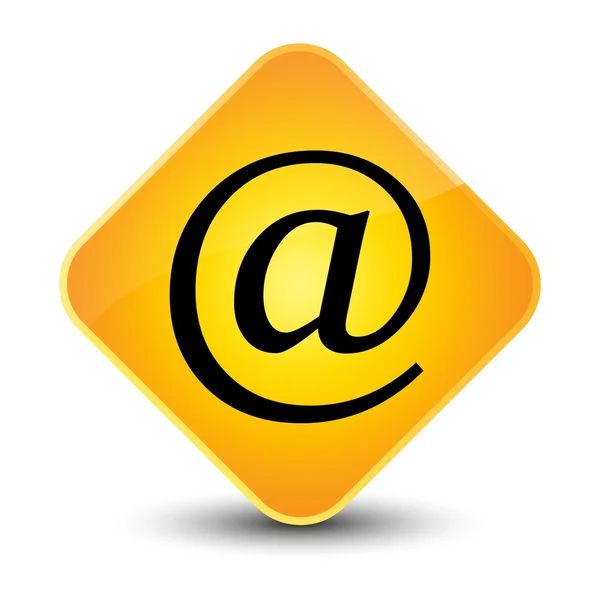 Tombol kuning ikon alamat surel — Stok Foto