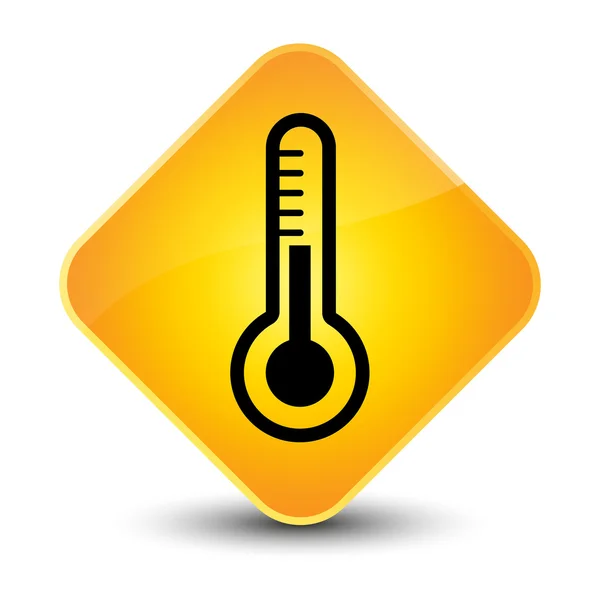Termometr ikona żółtego przycisku — Zdjęcie stockowe