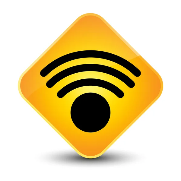 무선 네트워크 아이콘 노란색 버튼 — 스톡 사진