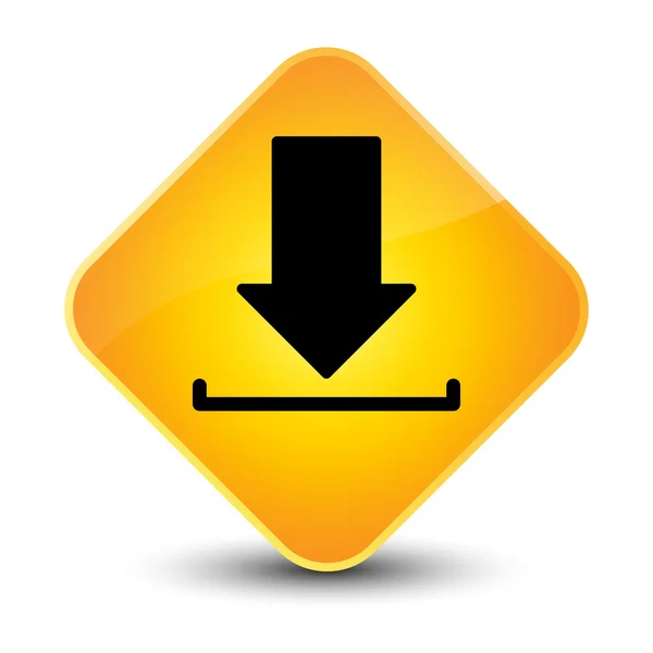 Baixar ícone botão amarelo — Fotografia de Stock