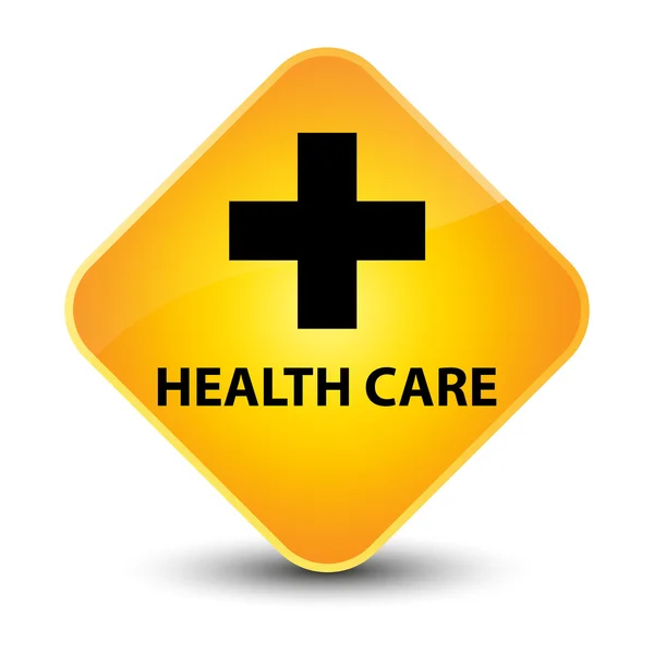 Жовта кнопка охорони здоров'я — стокове фото