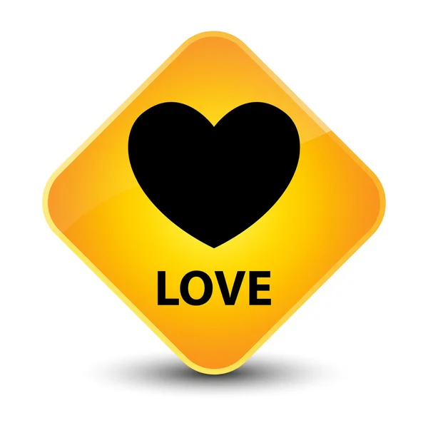 Aşk sarı düğme — Stok fotoğraf