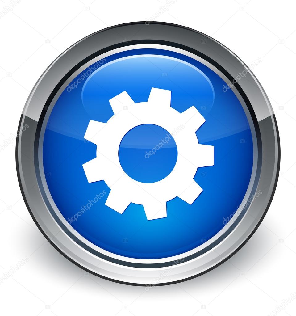 Process icon glossy blue button