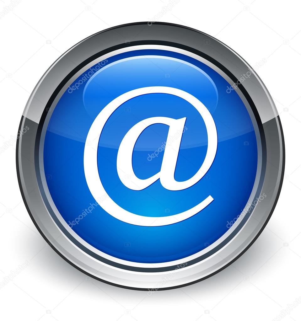 Email address icon glossy blue button