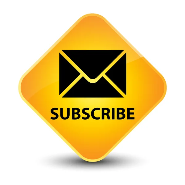 Жовта кнопка підписки (іконка ел. пошти) — стокове фото