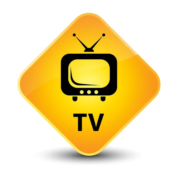 Przycisk TV żółty — Zdjęcie stockowe