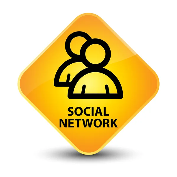 Social network (icona del gruppo) pulsante giallo — Foto Stock