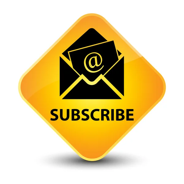 Subscribe (email icon) yellow button — Stock Photo, Image