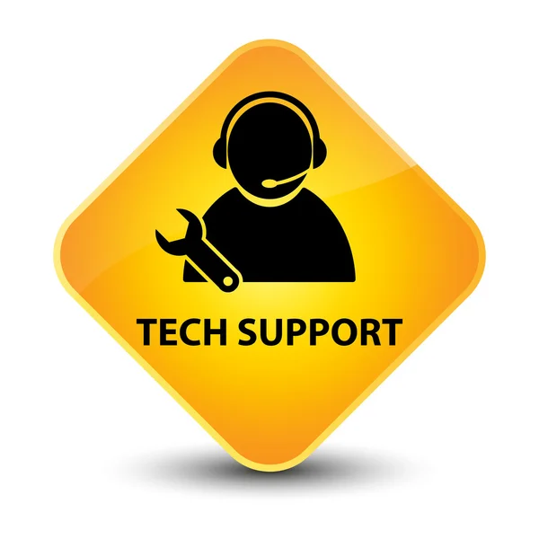 Tech ondersteuning gele knop — Stockfoto