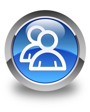 Grup simgesi parlak mavi yuvarlak düğme