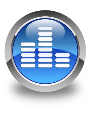 Equalizer'ı simgesi parlak mavi yuvarlak düğme