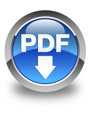 PDF download simgesi parlak mavi yuvarlak düğme
