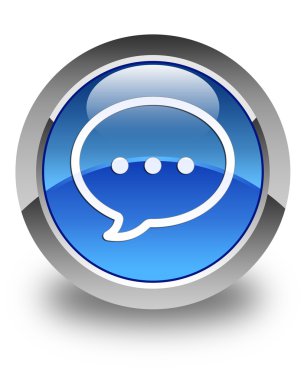 Konuşma simgesini parlak mavi yuvarlak düğme