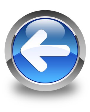 Geri ok simgesi parlak mavi yuvarlak düğmesi