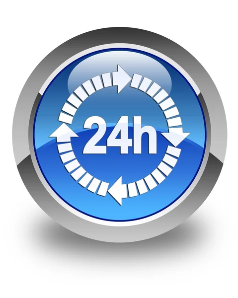 24 de ore de livrare pictograma lucios albastru rotund buton — Fotografie, imagine de stoc
