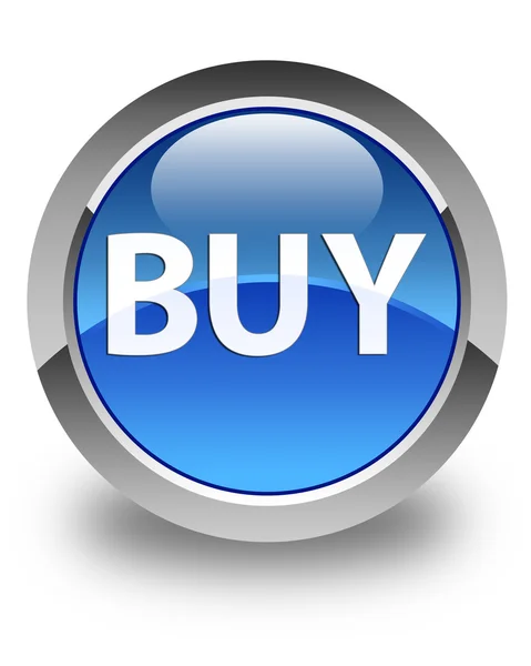 Lesklé modré kulaté tlačítko Koupit — Stock fotografie