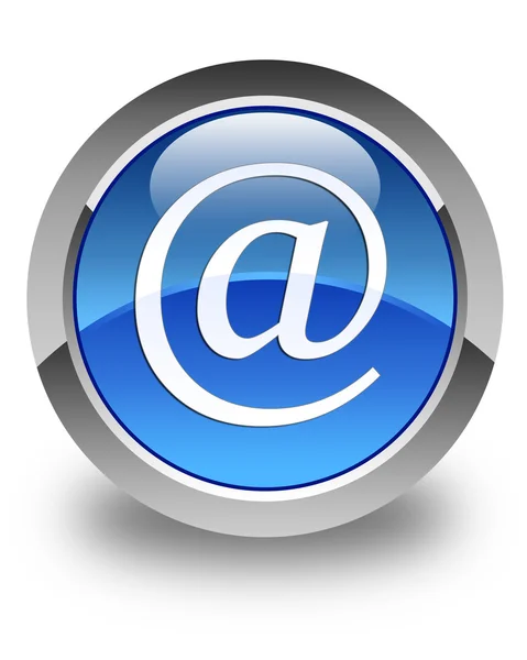 E-posta adresi simgesi parlak mavi yuvarlak düğme — Stok fotoğraf