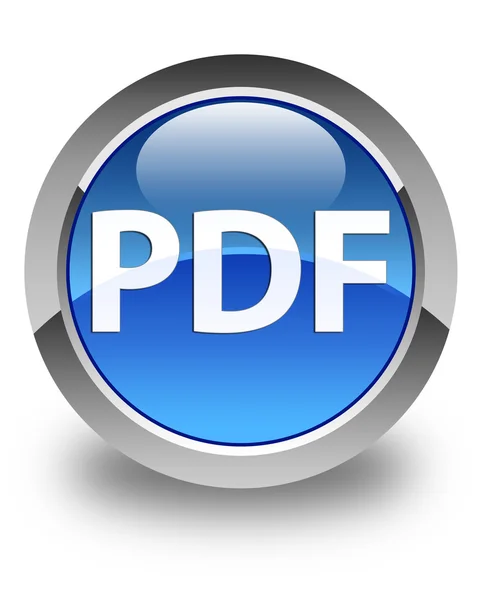 Lesklé modré kulaté tlačítko PDF — Stock fotografie