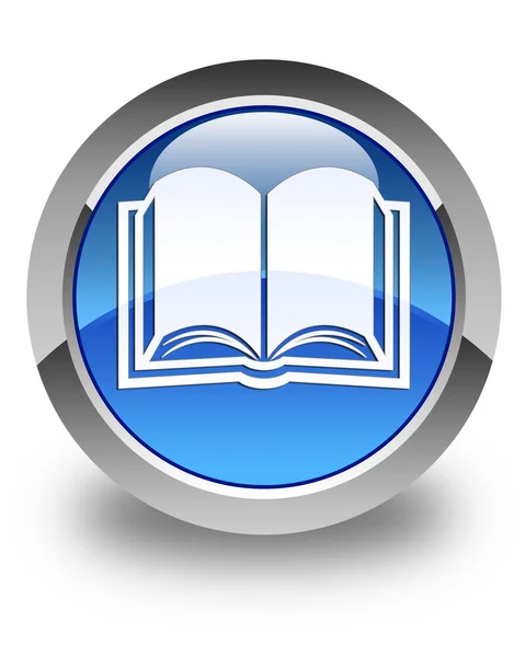 Błyszczący ikona książka niebieski okrągły przycisk — Zdjęcie stockowe