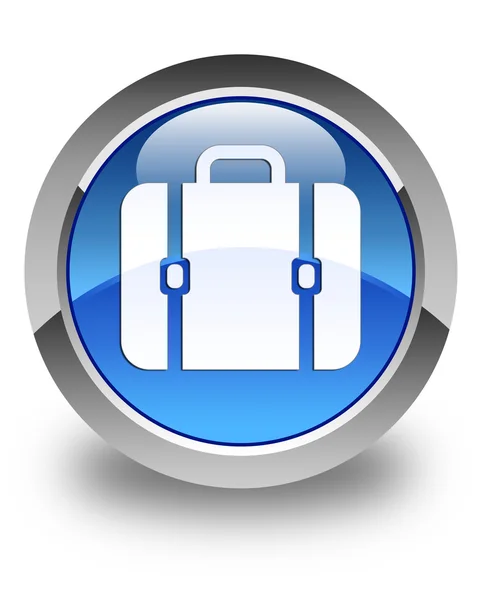 Finanztasche Symbol glänzend blauen runden Knopf — Stockfoto