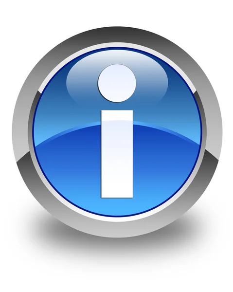 Info pictogram glanzende blauwe ronde knop — Stockfoto