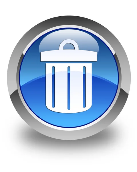 Recycleren bin pictogram glanzende blauwe ronde knop — Stockfoto