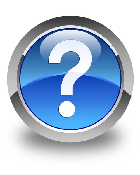 Question mark icon glossy blue round button — Stock Photo, Image