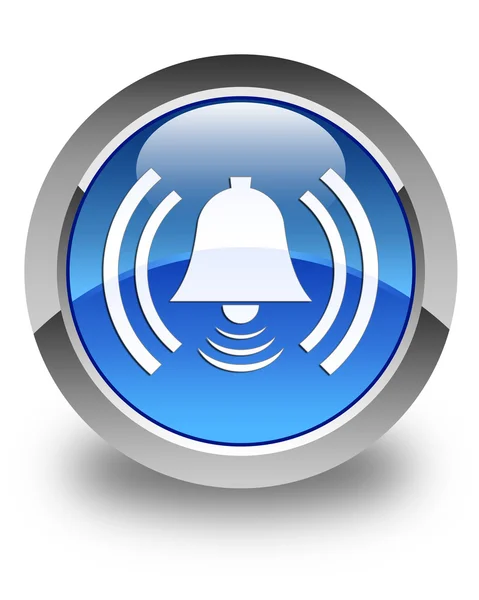Alarm icon glossy blue round button — Stock Photo, Image