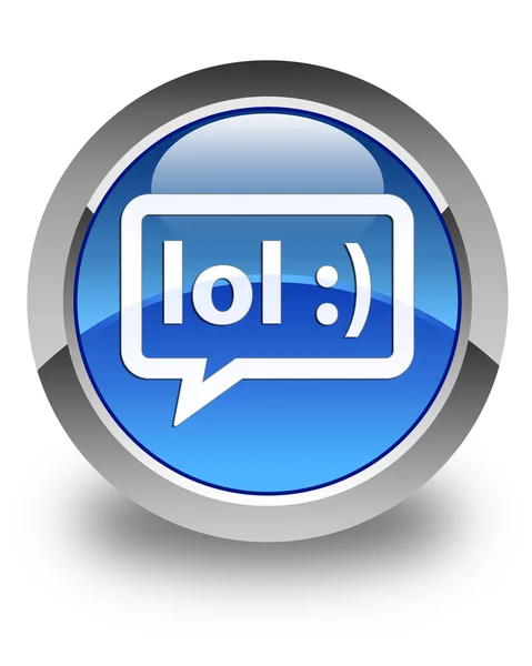 LOL bubble icon glossy blue round button — Stock Photo, Image