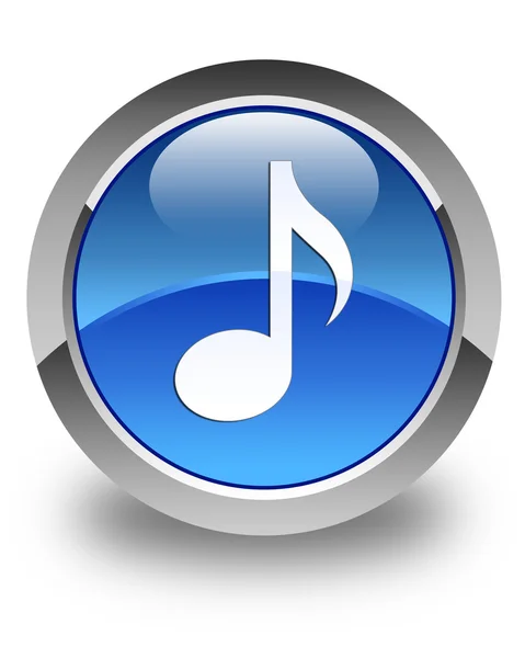 Music icon glossy blue round button — Stock Photo, Image